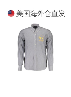 自营La Martina Cotton Men Men's Shirt - blue 美国奥莱直发