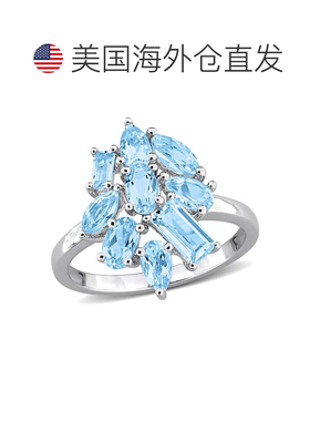自营Mimi & Max Multi-Shape Gemstone Floral Ring Sterling Sil
