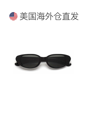 自营retrosuperfuture黑色Vega光面醋酸纤维椭圆太阳镜-黑色 美国