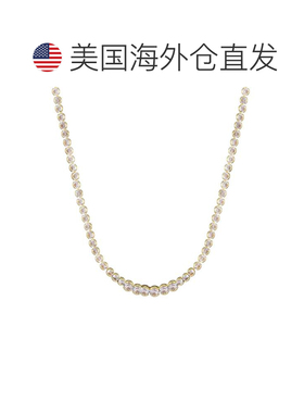自营adornia14k Gold Plated Bezeled Crystal Tennis Necklace -