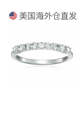 自营 vir jewels1/2 cttw 钻石结婚戒指 14K 白金 9 石爪镶圆形