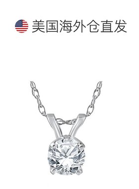 自营 pompeii31/2 克拉钻石单石吊坠 14K 白金和 18 英寸链条 - 1