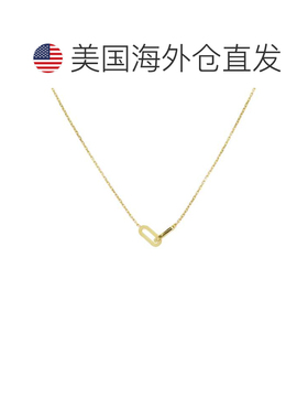 自营sabrina14K Yellow Gold Gold Link Paperclip Chain Necklac
