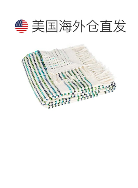 自营Safavieh Landra 流苏披肩 - 蓝色 / 白色 美国奥莱直发