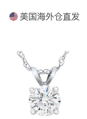 自营 pompeii3认证 2 1/4 克拉实验室种植钻石单石吊坠白金项链 -