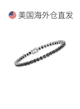 自营Ross-Simons  925 纯银黑色尖晶石网球手链 7 英寸 美国奥莱