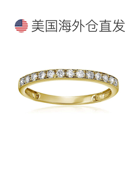 自营vir jewels1/5 cttw 锯状滚边钻石结婚戒指 14K 白金爪镶圆形