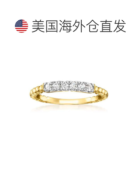 自营Ross-Simons Diamond Beaded Ring in 18kt Gold Over Sterli