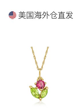 RS Pure 由 Ross-Simons 红榴石石榴石和 . 14 克拉黄金橄榄石花