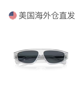 自营pradaCrystal C02S矩形透明醋酸纤维太阳镜-灰色 美国奥莱直