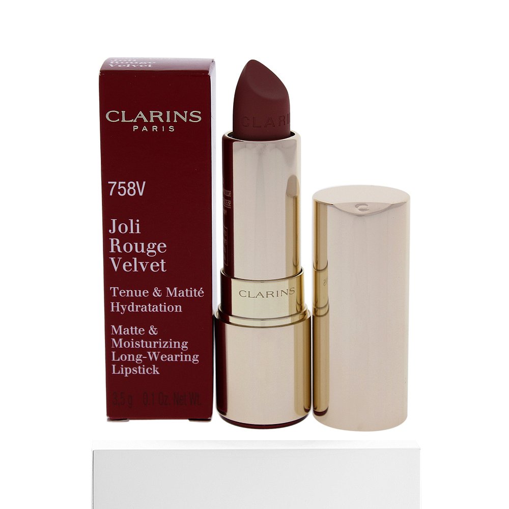 天猫国际美国直购美国直邮Clarins娇韵诗水润丝绒丰盈口红#754魅力绛红色哑光质地3