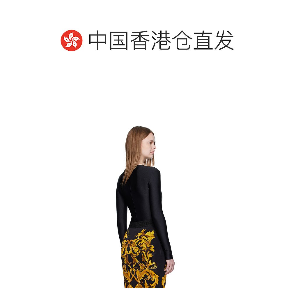 香港直邮潮奢 versace 范思哲 女士 黑色徽标连体衣 E79HAM2A1EN0 - 图1