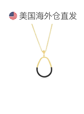 自营simona纯银、黑色珐琅梨形项链 - 镀金 - 黑色 美国奥莱直发