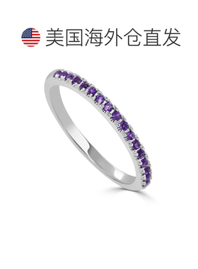 自营sabrina14K White Gold Amtheyst Band - white gold 美国奥