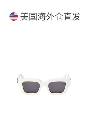 自营 off-white米白色维吉尔方形太阳镜-白色-深灰色 美国奥莱直