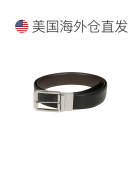 自营zegna双面牛皮腰带，搭配抛光金属扣-黑色 皮带 美国奥莱直发