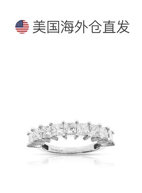 自营 vir jewels2 cttw 14K 白金公主方形钻石结婚戒指 - 白色 美