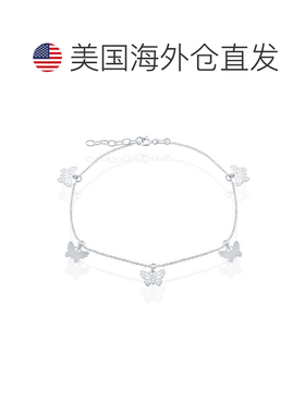自营 simona925 纯银蝴蝶脚链 - 银白色 美国奥莱直发配饰