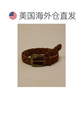 自营lucky brandLucky品牌麂皮系带腰带-深棕色 美国奥莱直发