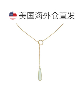 自营liv oliver18k 金玉髓梨形吊坠套索项链 - 金 美国奥莱直发