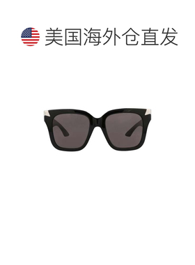 自营alexander mcqueen方形框架回收醋酸酯太阳镜-黑色-黑色-灰色