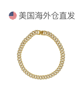 自营Adornia 扁平方晶锆石链项链 金 - 黄色 美国奥莱直发