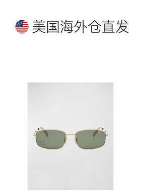 1h可退 【美国直邮】Celine Triomphe 矩形金属太阳镜 60 18 145m