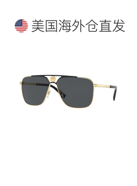 自营versaceVE2238 143687金色/哑光黑色/深灰色-金色哑光黑色 美