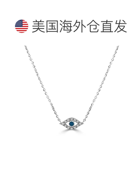 自营sabrina14k 金 & 钻石邪恶之眼项链 - 白色 美国奥莱直发