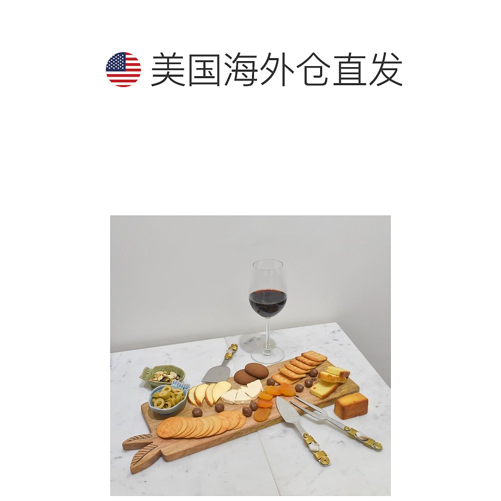 tiramisuLeaf Mango Wooden Cheese Platter- brown【美国奥莱-图1