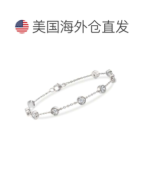 自营Ross-Simons Bezel-Set CZ Station Bracelet in Sterling Si