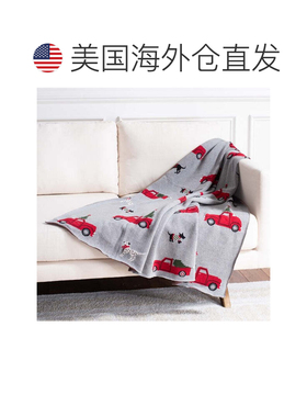自营safaviehDasher Throw - 灰色/红色 美国奥莱直发