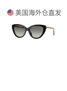自营burberry博柏利男女通用55毫米黑色太阳镜-黑色 美国奥莱直发