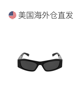 自营balenciaga黑色眼镜长方形徽标太阳镜-灰色 美国奥莱直发