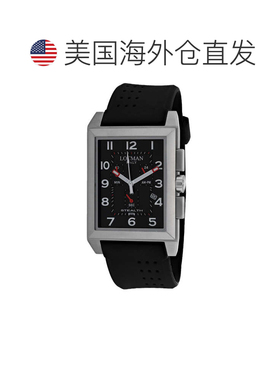 自营Locman Men's Stealth Black Rectangle 44mm - black 美国奥