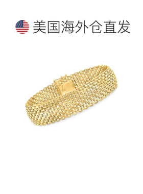 自营Ross-Simons 意大利 14kt 黄金 Bismark-Link 手链 - 7 英寸