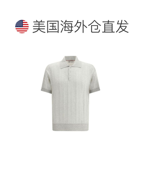自营Brunello Cucinelli Cotton Polo Men's Shirt - gray 美国奥