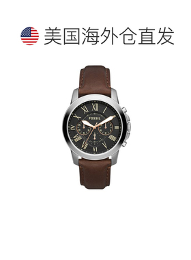 自营Fossil Men's Grant Black Dial Watch - brown 美国奥莱直发
