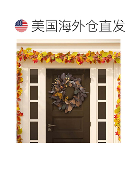 自营safavieh人造 30 英寸玉兰叶和水果花环 - 深紫色/黄色 美国