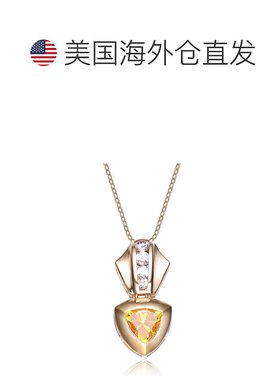自营 geneviveGv 纯银柠檬方晶锆石镀金吊坠 - 黄色 美国奥莱直发