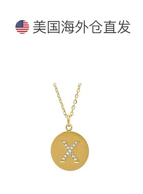 Adornia 首字母圆盘项链 金色 - gold-x 【美国奥莱】直发