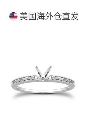 自营 pompeii31/10 克拉钻石订婚半镶戒指 14K 白金 - 14k 白金