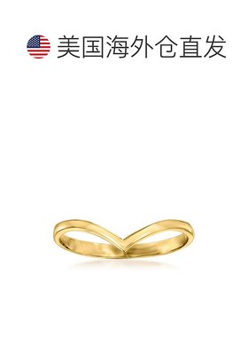 自营 Ross-Simons 14kt 黄金 V 形戒指 - 黄色 美国奥莱直发