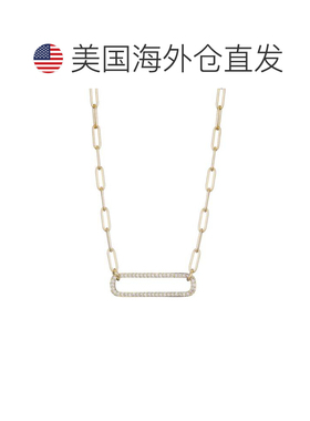 自营adornia14k Gold Plated CZ Rounded Rectangle Pendant Neck