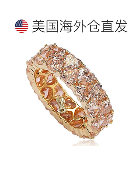 自营 Suzy Levian Rose 纯银心形粉色立方氧化锆永恒戒指 - 粉红