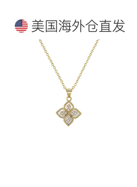 自营adornia14k 镀金文艺复兴花朵水晶白贝母项链 - 白色 美国奥