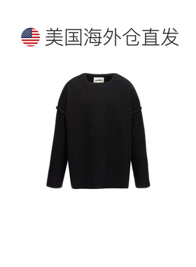 自营Jil Sander Men's Geometric Neckline Sweater - black 美国