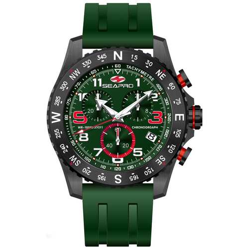 自营Seapro Men's Gallantry Green Round 44mm - green 美国奥莱 - 图0