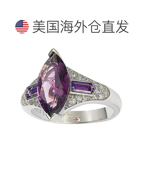 自营 Suzy Levian 纯银紫色马眼形方晶锆石戒指 紫色 美国奥莱直