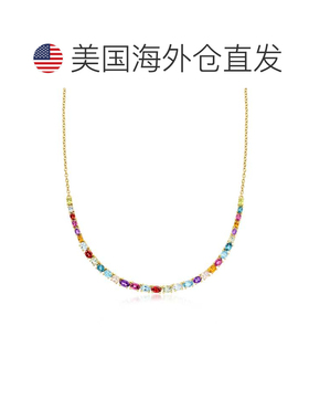 自营Ross-Simons Multi-Gemstone Necklace in 18kt Gold Over St
